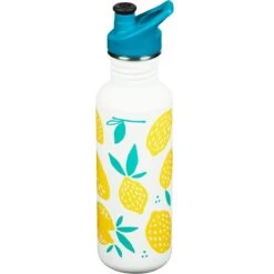 Klean Kanteen Classic 800ml Bottle Sport Cap Lemon -UK Camping Equipment Sales Shop Classic Lemon 02