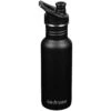 Klean Kanteen Classic Narrow 532ml Bottle Sport Cap Black -UK Camping Equipment Sales Shop Classic Narrow Black 01