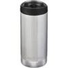 Klean Kanteen TKWide 355ml Insulated Bottle Cafe Cap Brushed Stainless -UK Camping Equipment Sales Shop K12TKWPCC BS 01