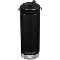Klean Kanteen TKWide 473ml Insulated Bottle Twist Cap W/Straw Black