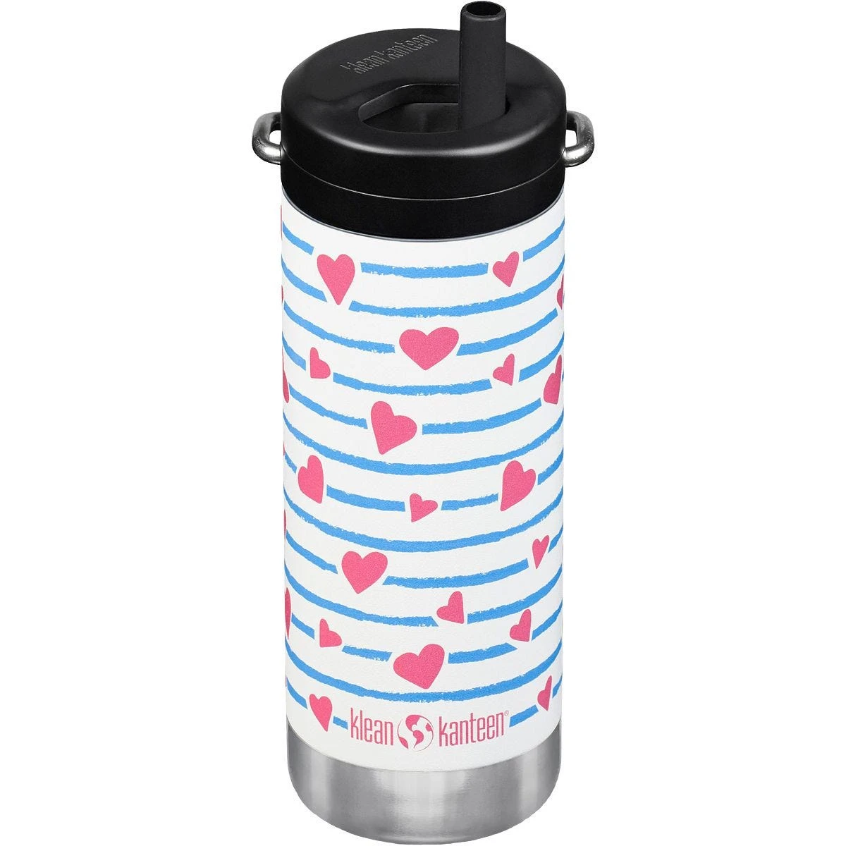 Klean Kanteen TKWide 355ml Insulated Bottle Twist Cap W/Straw Heart Stripe 3 Klean Kanteen TKWide 355ml Insulated Bottle Twist Cap W/Straw Heart Stripe