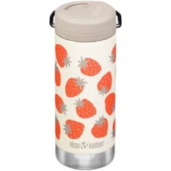 Klean Kanteen TKWide 355ml Insulated Bottle Twist Cap W/Straw Strawberries -UK Camping Equipment Sales Shop TKWide Strawberries TC 02