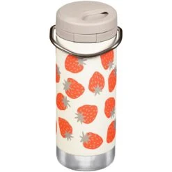 Klean Kanteen TKWide 355ml Insulated Bottle Twist Cap W/Straw Strawberries -UK Camping Equipment Sales Shop TKWide Strawberries TC 03