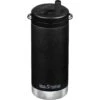 Klean Kanteen TKWide 355ml Insulated Bottle Twist Cap W/Straw Black