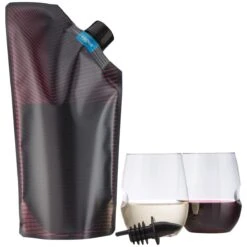 Vapur Wandervino Collection & 2 Glass Set Maroon