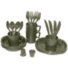 MFH Camping Plastic Mess Kit 26 Pieces -UK Camping Equipment Sales Shop mfh camping plastic mess kit od green 1